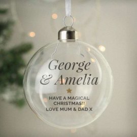 (image for) Personalised Gold Star Glass Bauble