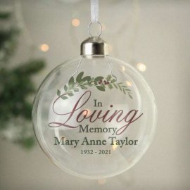 (image for) Personalised In Loving Memory Glass Bauble