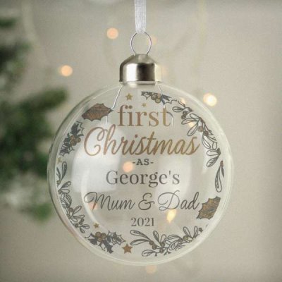 (image for) Personalised First Christmas As... Glass Bauble