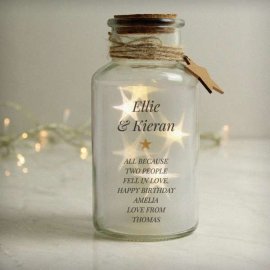 (image for) Personalised Free Text LED Glass Jar