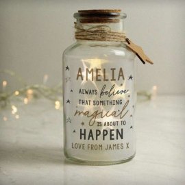 (image for) Personalised Magical Things Happen LED Glass Jar