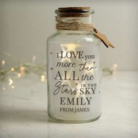 (image for) Personalised I Love You More... LED Glass Jar