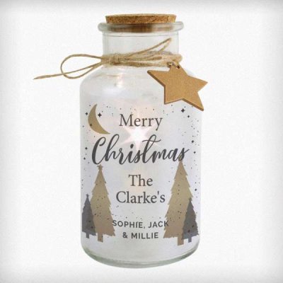 (image for) Personalised Christmas Tree LED Glass Jar