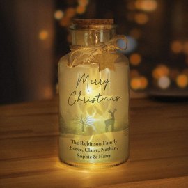 (image for) Personalised Merry Christmas LED Glass Jar