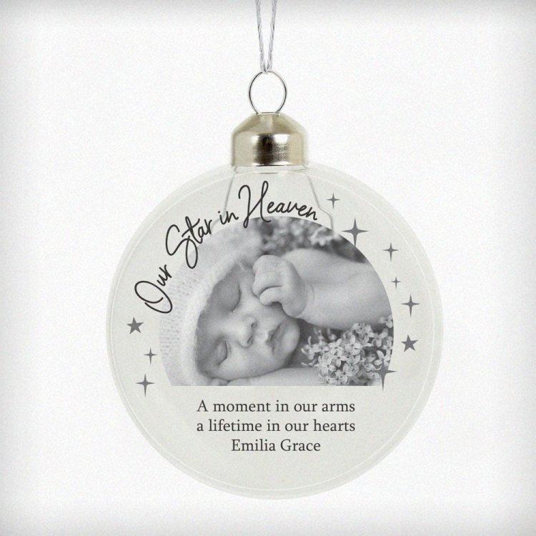 Modal Additional Images for Personalised Photo Upload Memorial Glass Bauble