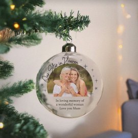 (image for) Personalised Photo Upload Memorial Glass Bauble