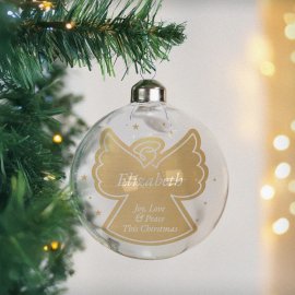 (image for) Personalised Gold Angel Name Only Glass Bauble