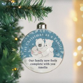 (image for) Personalised First Christmas as a Family Glass Bauble