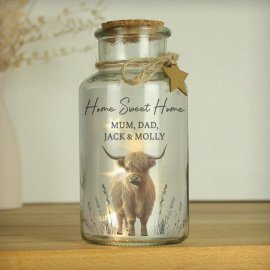 (image for) Personalised Highland Cow LED Light Up Jar