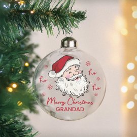 (image for) Personalised Santa Glass Bauble