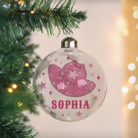 (image for) Personalised Cowgirl Hat Christmas Bauble