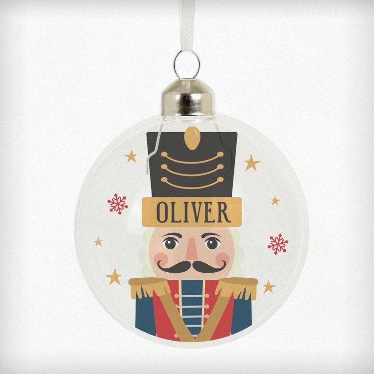 Modal Additional Images for Personalised Nutcracker Christmas Glass Bauble