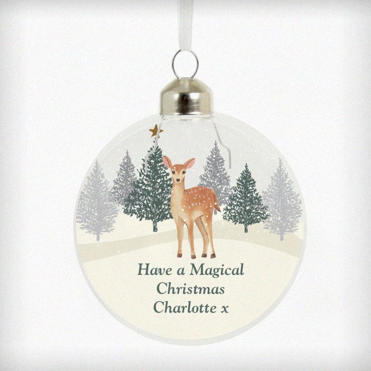 Modal Additional Images for Personalised Christmas Deer Glass Bauble