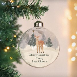 (image for) Personalised Christmas Deer Glass Bauble