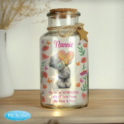 Personalised Me to You Flowery LED Light Up Jar (image for) Personalised Me to You Flowery LED Light Up Jar