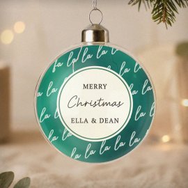 (image for) Personalised Fa La La Glass Bauble