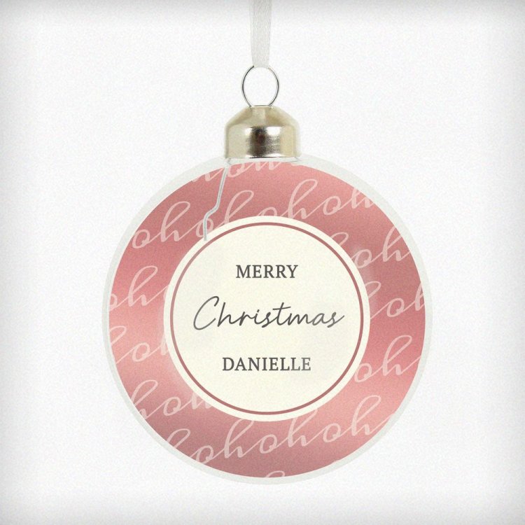 Modal Additional Images for Personalised Ho Ho Ho Glass Bauble