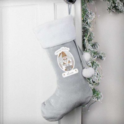 (image for) Personalised Christmas Gonk Silver Grey Stocking