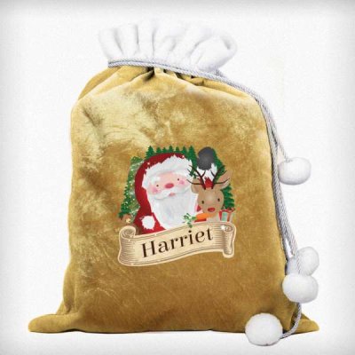 (image for) Personalised Christmas Santa Gold Sack