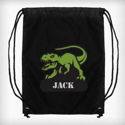 (image for) Personalised Dinosaur Black Kit Bag