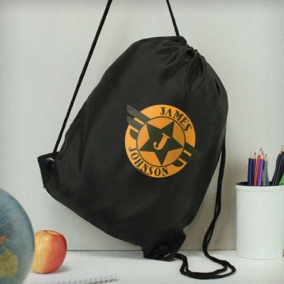 (image for) Personalised Badge Black Kit Bag