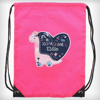 (image for) Personalised Dinosaur Pink Kit Bag