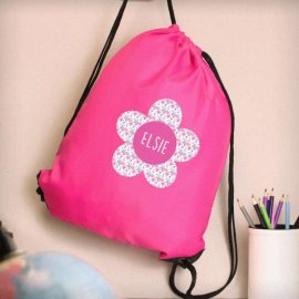 (image for) Personalised Flower Pink Kit Bag