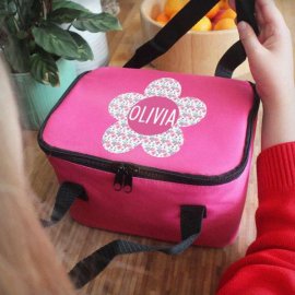 (image for) Personalised Flower Pink Lunch Bag