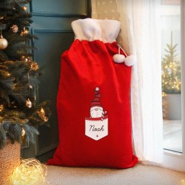 (image for) Personalised Gonk Family Red Christmas Sack - Boy