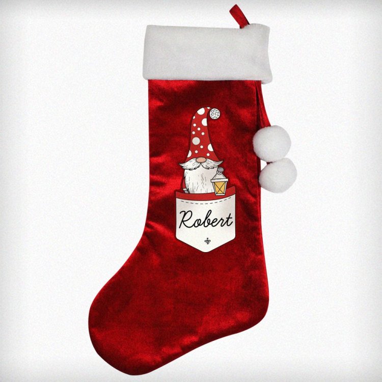Modal Additional Images for Personalised Gonk Family Red Christmas Stocking- Male