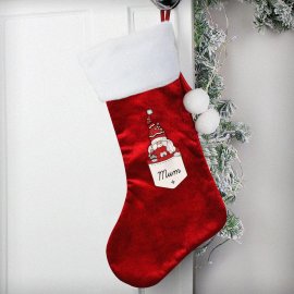 (image for) Personalised Gonk Family Red Christmas Stocking- Female