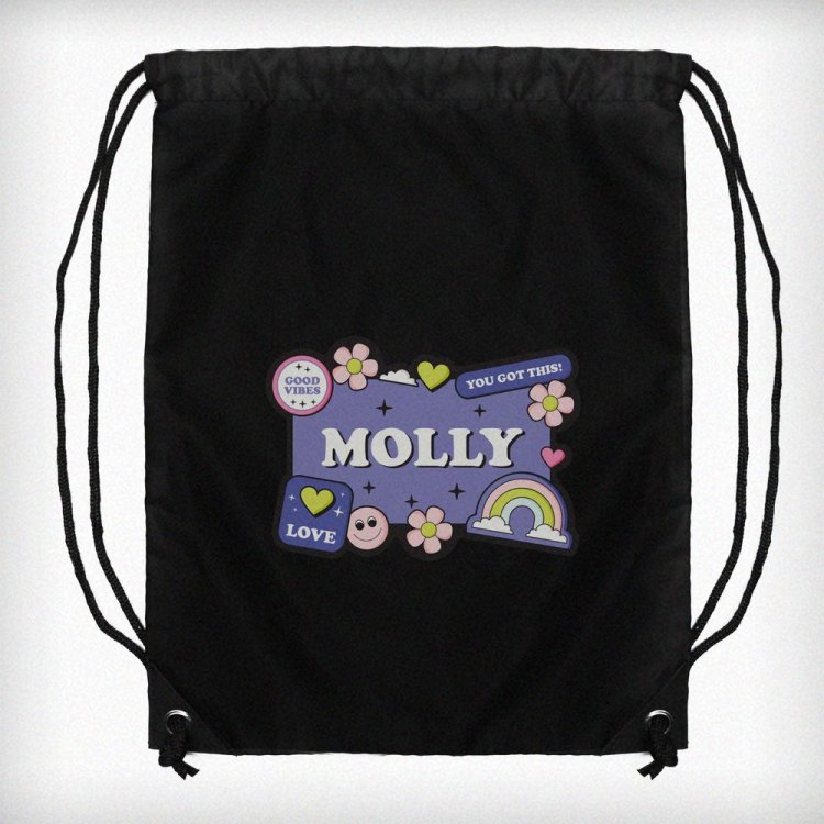 Modal Additional Images for Personalised Good Vibes Black Kit Bag