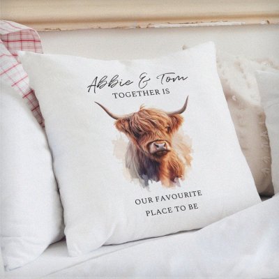 (image for) Personalised Highland Cow Cushion
