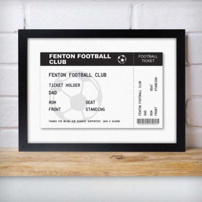 (image for) Personalised Football Ticket A4 Black Framed Print