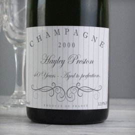(image for) Personalised Elegant Swirl Champagne Bottle