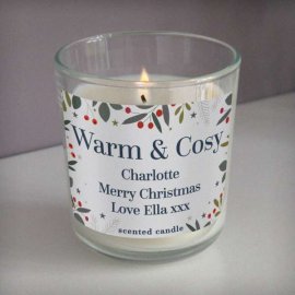 (image for) Personalised Festive Christmas Scented Jar Candle