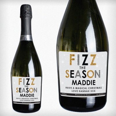 (image for) Personalised Fizz The Season Bottle of Prosecco
