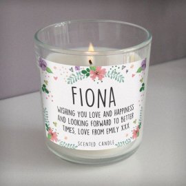 (image for) Personalised Floral Scented Jar Candle