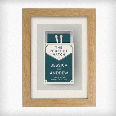 (image for) Personalised The Perfect Match A4 Oak Framed Print