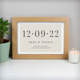 (image for) Personalised Free Text Landscape A4 Oak Framed Print