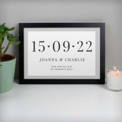 (image for) Personalised Free Text Landscape A4 Black Framed Print