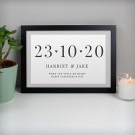 (image for) Personalised Free Text Landscape A4 Black Framed Print