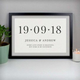 (image for) Personalised Free Text Landscape A3 Black Framed Print