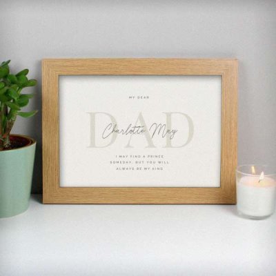 (image for) Personalised Free Text A4 Landscape Oak Framed Print