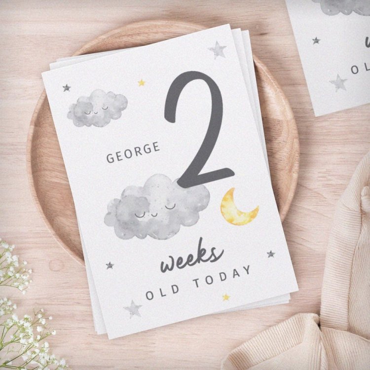 Modal Additional Images for Personalised Cloud Baby Milestone Cards