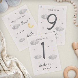 (image for) Personalised Cloud Baby Milestone Cards