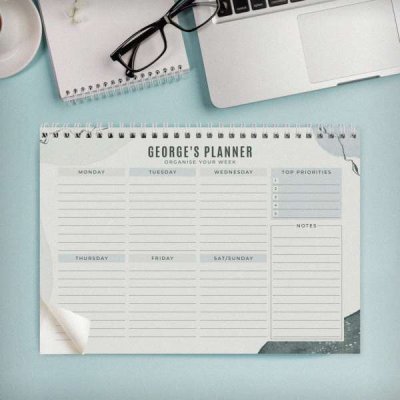 (image for) Personalised Abstract A4 Desk Planner