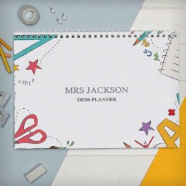 (image for) Personalised Teacher A4 Desk Planner