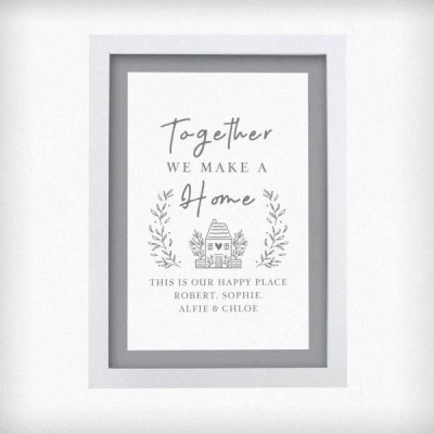 (image for) Personalised HOME White A4 Framed Print