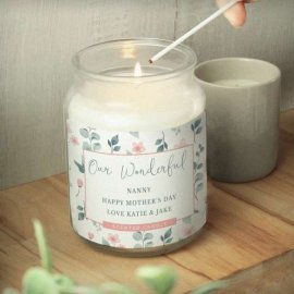 (image for) Personalised Floral Large Scented Jar Candle